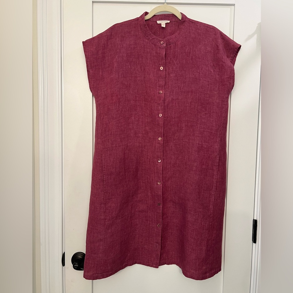 Eileen Fisher Linen Dress Sz Medium